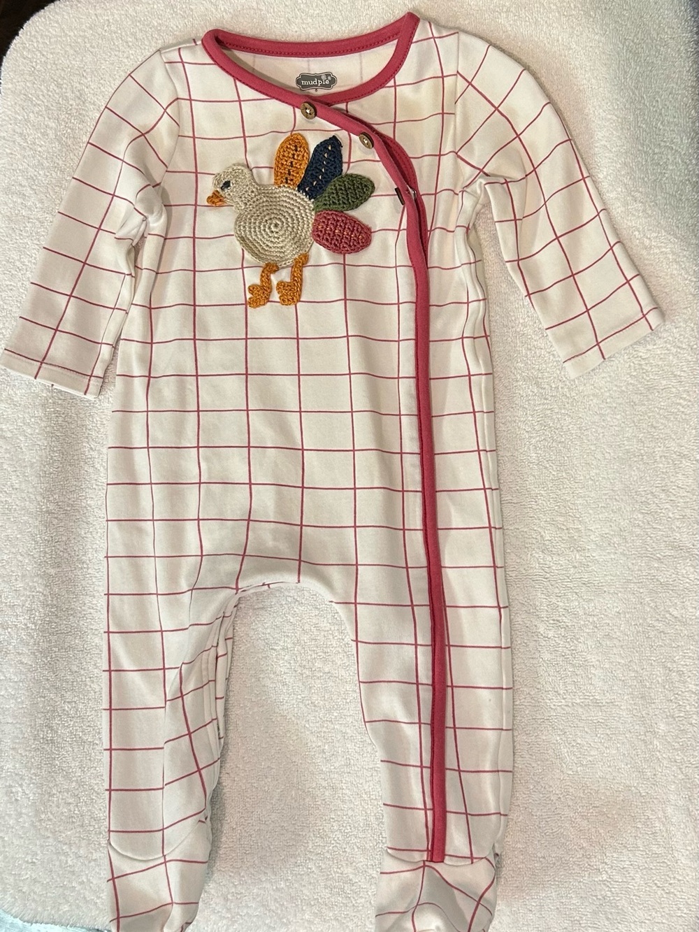 Mud Pie  Romper with Turkey Applique 3-6 Mo